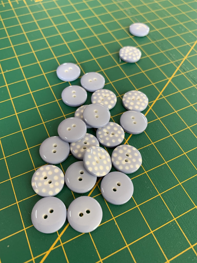 Pale Blue Spotty Button - 13mm - The Eternal Maker - UK Fabric Shop
