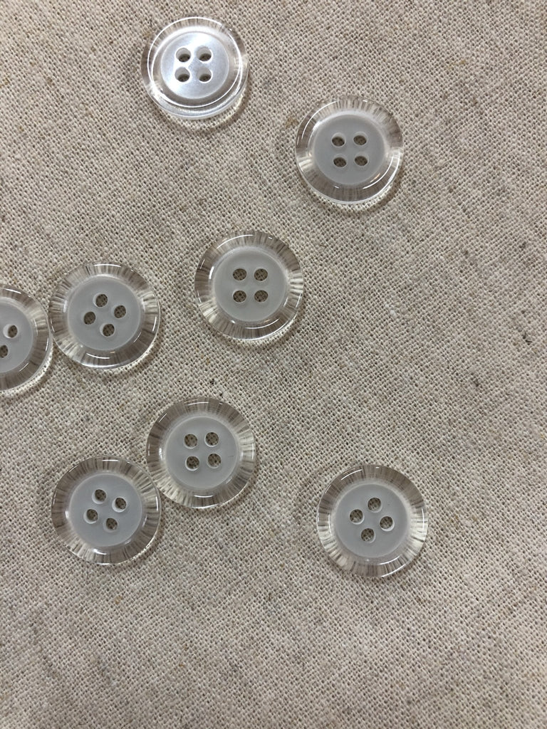 Pale Grey Clear Rim Button - 15mm - The Eternal Maker - UK Fabric Shop