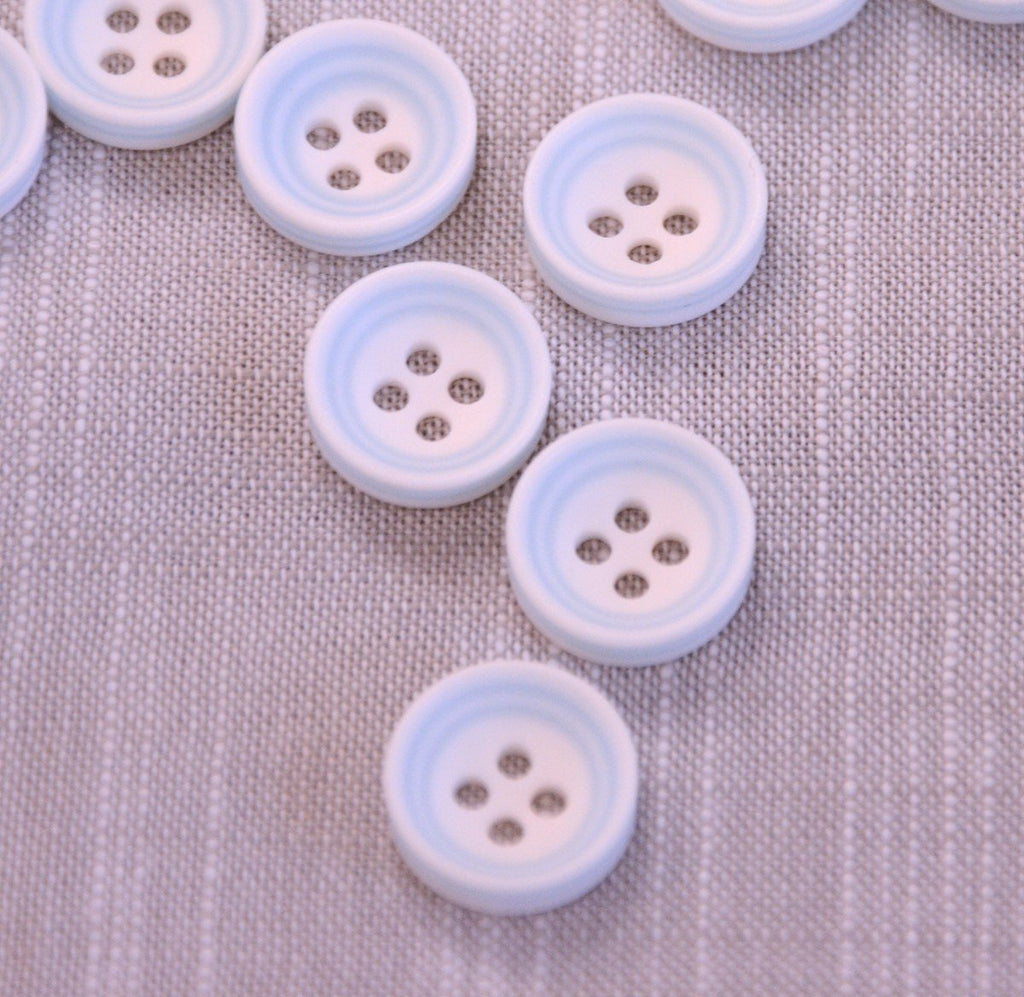 Pastel Concentric Rings Button - 14mm - Baby Blue - The Eternal Maker - UK Fabric Shop