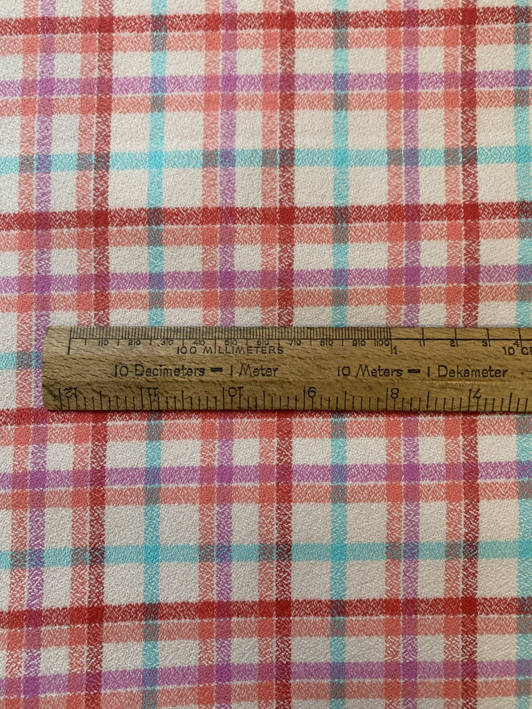 Peach Pink Plaid - Mammoth Junior Flannel - The Eternal Maker - UK Fabric Shop