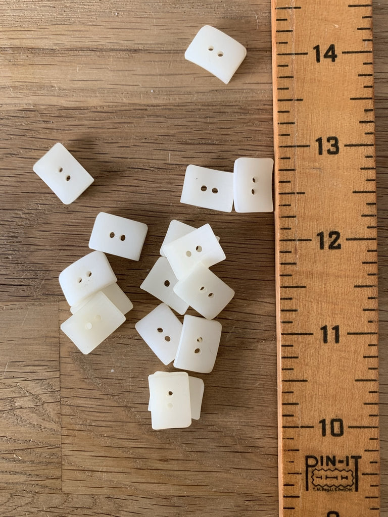 Pearly 15mm Rectangle Button - The Eternal Maker - UK Fabric Shop
