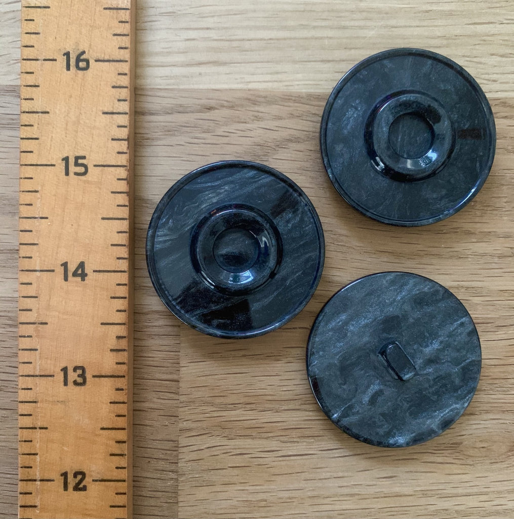 Pearly Black Shank Button - 45mm - The Eternal Maker - UK Fabric Shop