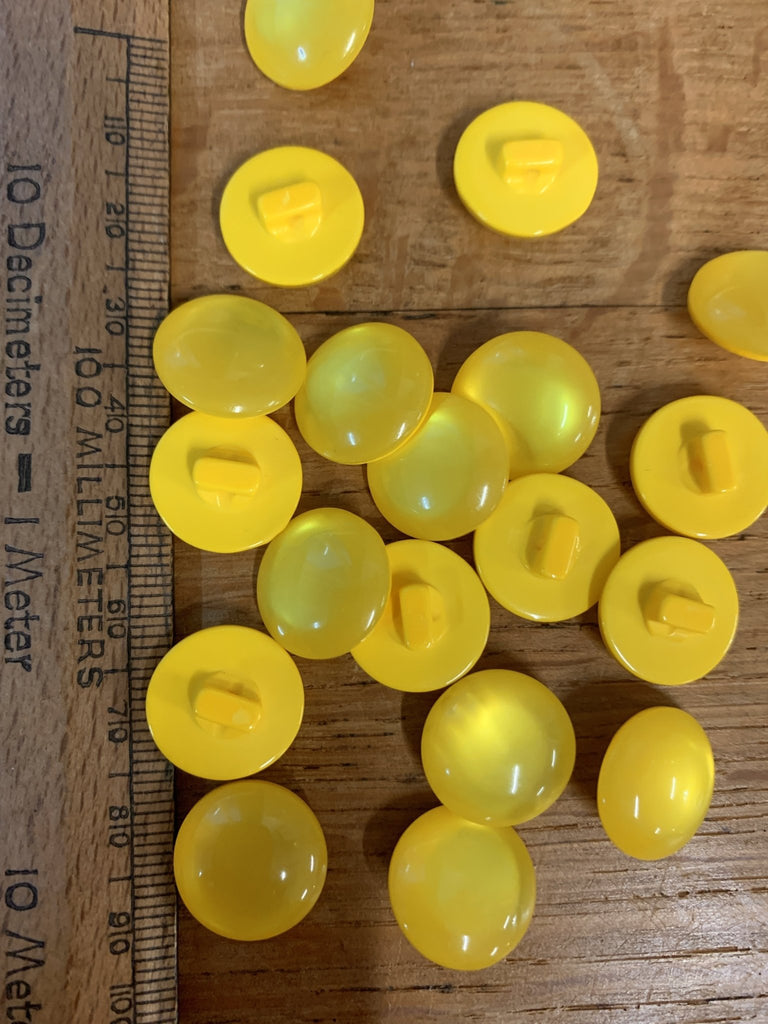 Pearly Brights Shank Button - 15mm - Yellow - The Eternal Maker - UK Fabric Shop