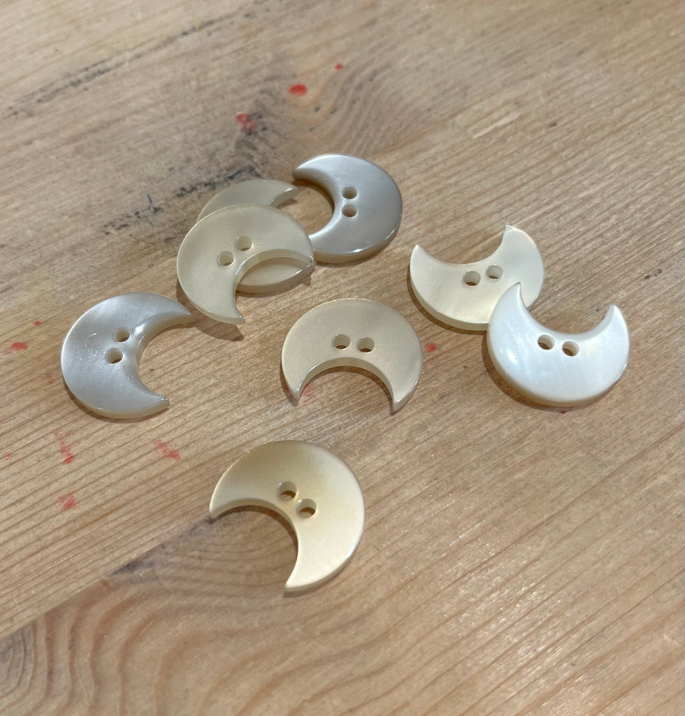 Pearly Cream Crescent Moon Button - 21mm - The Eternal Maker - UK Fabric Shop