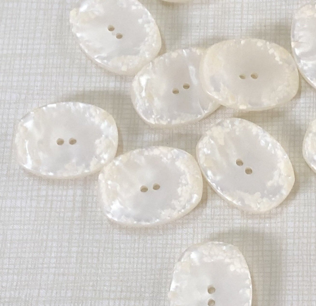 Pearly Lozenge Button - 35mm - The Eternal Maker - UK Fabric Shop