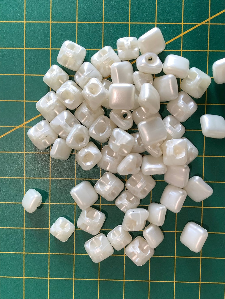 Pearly Square Shank Button - 10mm - The Eternal Maker - UK Fabric Shop