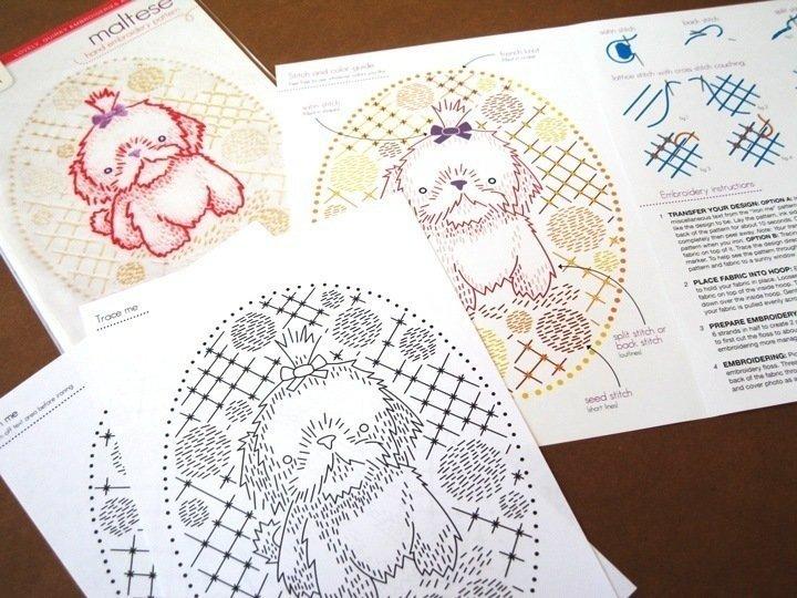 Penguin and Fish Embroidery Patterns Maltese - Penguin and Fish Hand Embroidery Pattern
