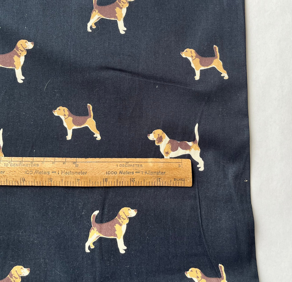 Peter Horton Fabric Beagles on Navy - Cotton Poplin
