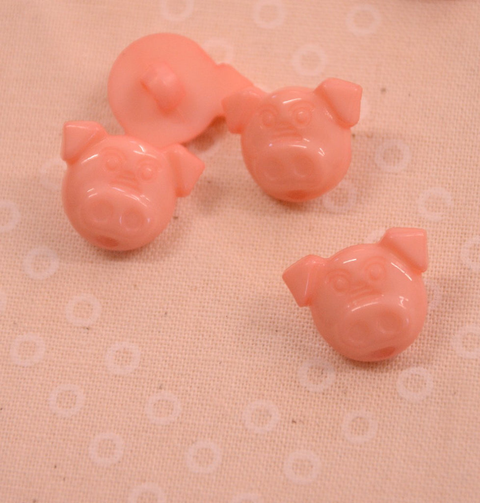 Piggy Button - Pink - 15mm - The Eternal Maker - UK Fabric Shop