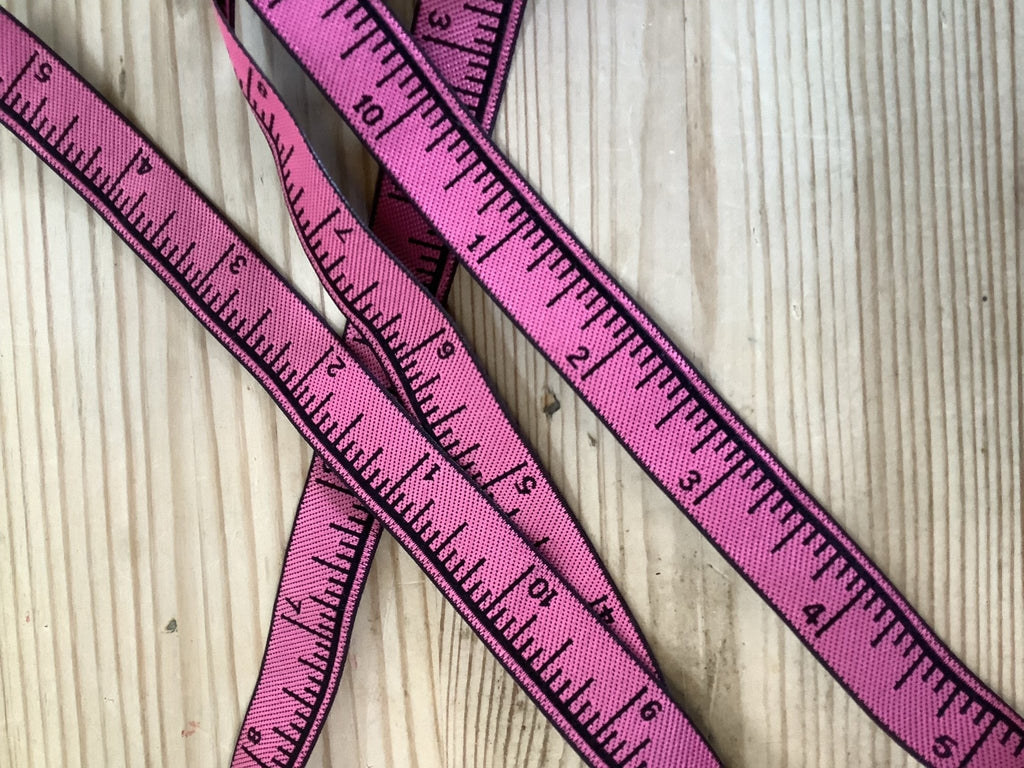Pink Tape Measure Ribbon - 17mm ribbon - The Eternal Maker - UK Fabric Shop