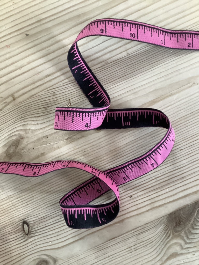 Pink Tape Measure Ribbon - 17mm ribbon - The Eternal Maker - UK Fabric Shop