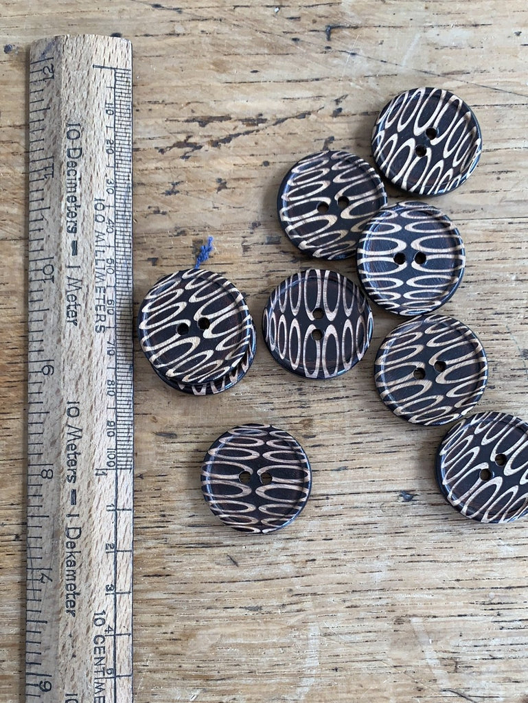 Playing With Ovals - Wooden Buttons - 28mm - The Eternal Maker - UK Fabric Shop