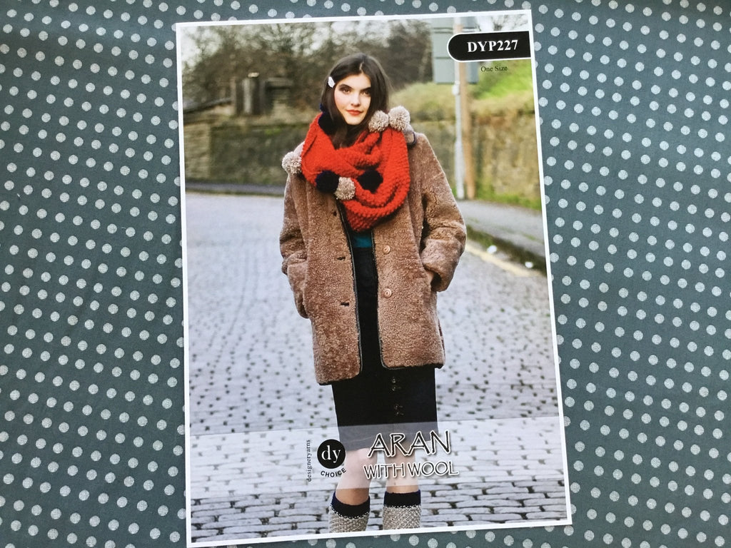 Pom Pom Cowl and Legwarmers Knitting Pattern DYP227 by Designer Yarns for La Paz - The Eternal Maker - UK Fabric Shop