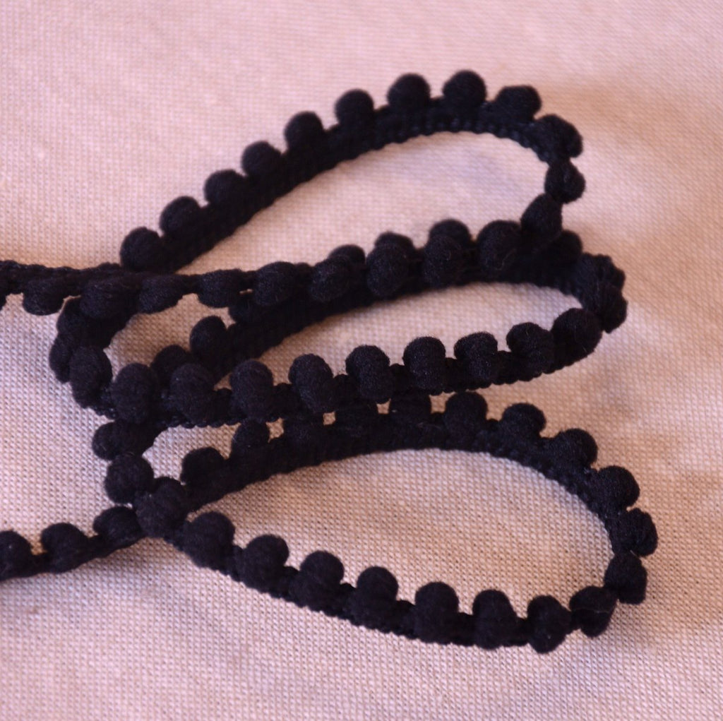 Pom Pom Trim - 10mm - Black - The Eternal Maker - UK Fabric Shop
