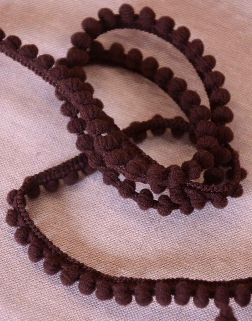 Pom Pom Trim - 10mm - Brown - The Eternal Maker - UK Fabric Shop