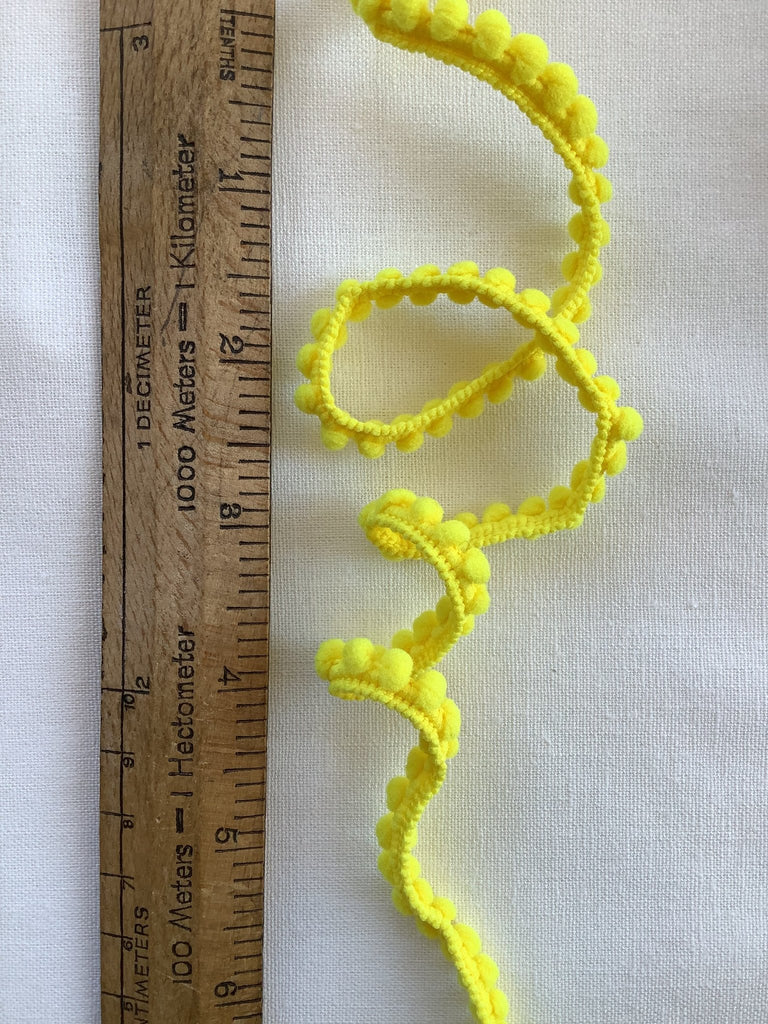 Pom Pom Trim - 10mm - Lemon - The Eternal Maker - UK Fabric Shop