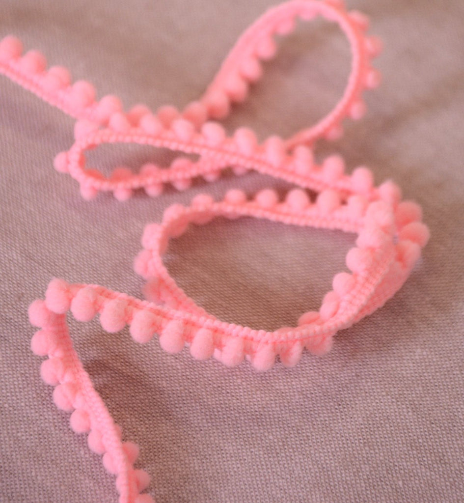 Pom Pom Trim - 10mm - Pink - The Eternal Maker - UK Fabric Shop
