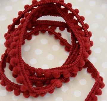 Pom Pom Trim - 10mm - Wine - The Eternal Maker - UK Fabric Shop