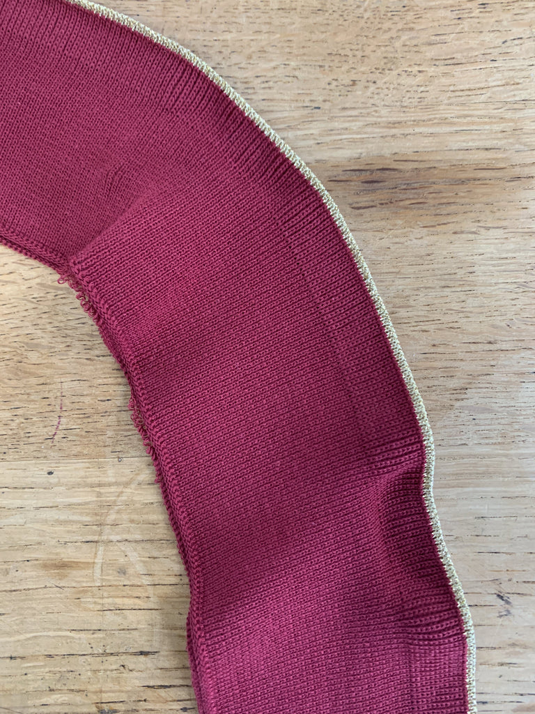 Poppy Fabric Cuffs - Ruffle Lurex Bordeaux - 7cm x 135cm