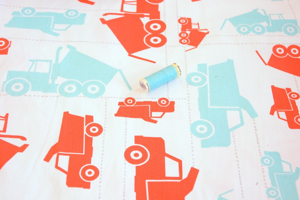 Premier Prints Fabric Toy Trucks - Cotton Drill