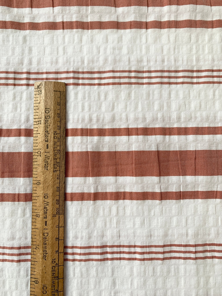 Pucker Yarn Dyed Stripe - Red - The Eternal Maker - UK Fabric Shop