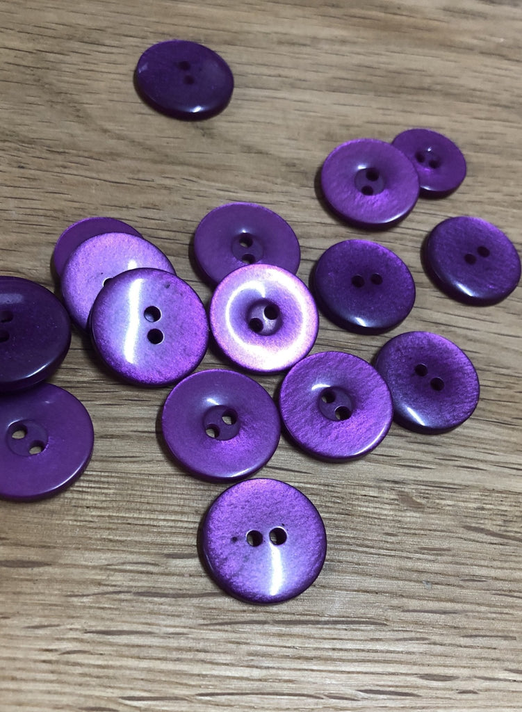 Purple Shiny 2 hole Button - 18mm - The Eternal Maker - UK Fabric Shop