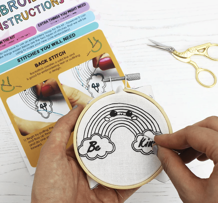 Rainbow DIY Embroidery Patch Kit - Ellbie Co - The Eternal Maker - UK Fabric Shop