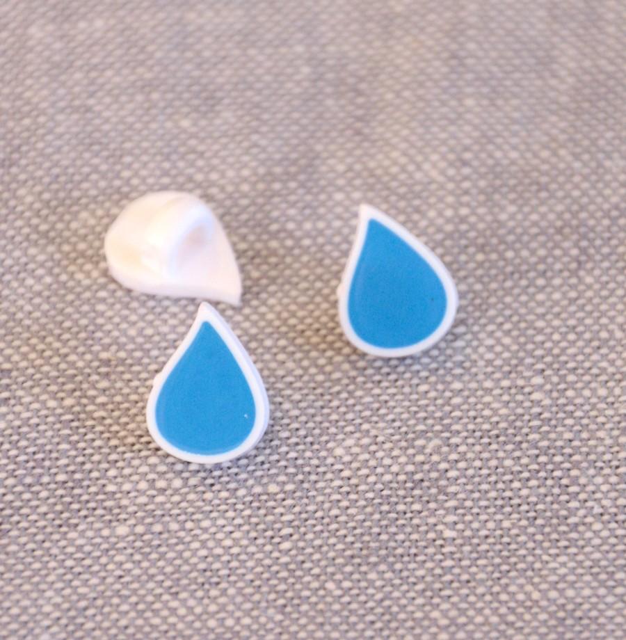 Raindrop Shank Button - 10mm - Aqua Blue - The Eternal Maker - UK Fabric Shop