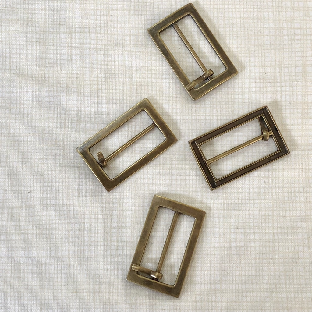 Rectangle Buckle with Prong - 30mm - Antique Brass - The Eternal Maker - UK Fabric Shop