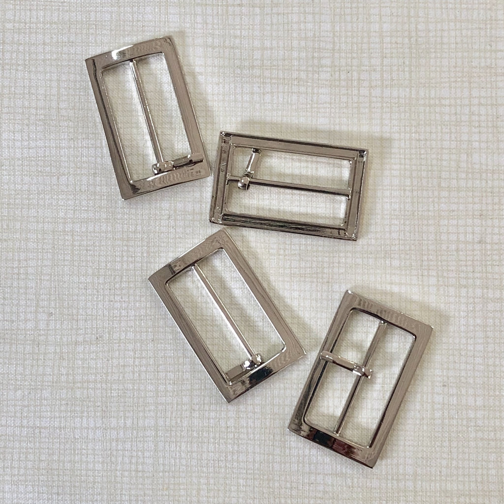 Rectangle Buckle with Prong - 30mm - Shiny Silver - The Eternal Maker - UK Fabric Shop
