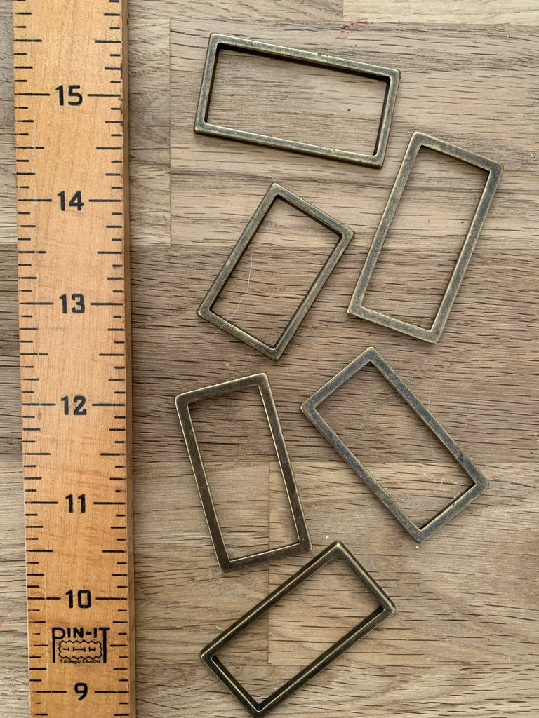 Rectangular D - Ring Antique Brass - The Eternal Maker - UK Fabric Shop