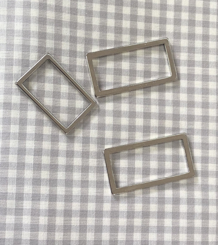 Rectangular D - Ring Shiny Silver - The Eternal Maker - UK Fabric Shop