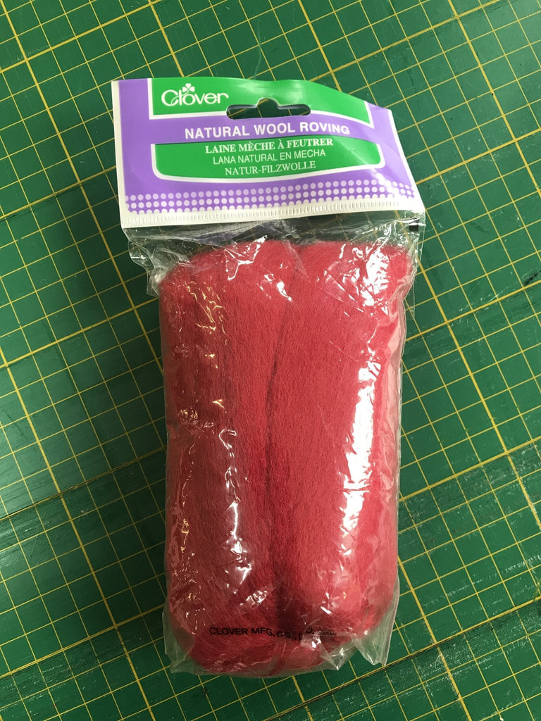 Red - Natural Wool Roving - The Eternal Maker - UK Fabric Shop