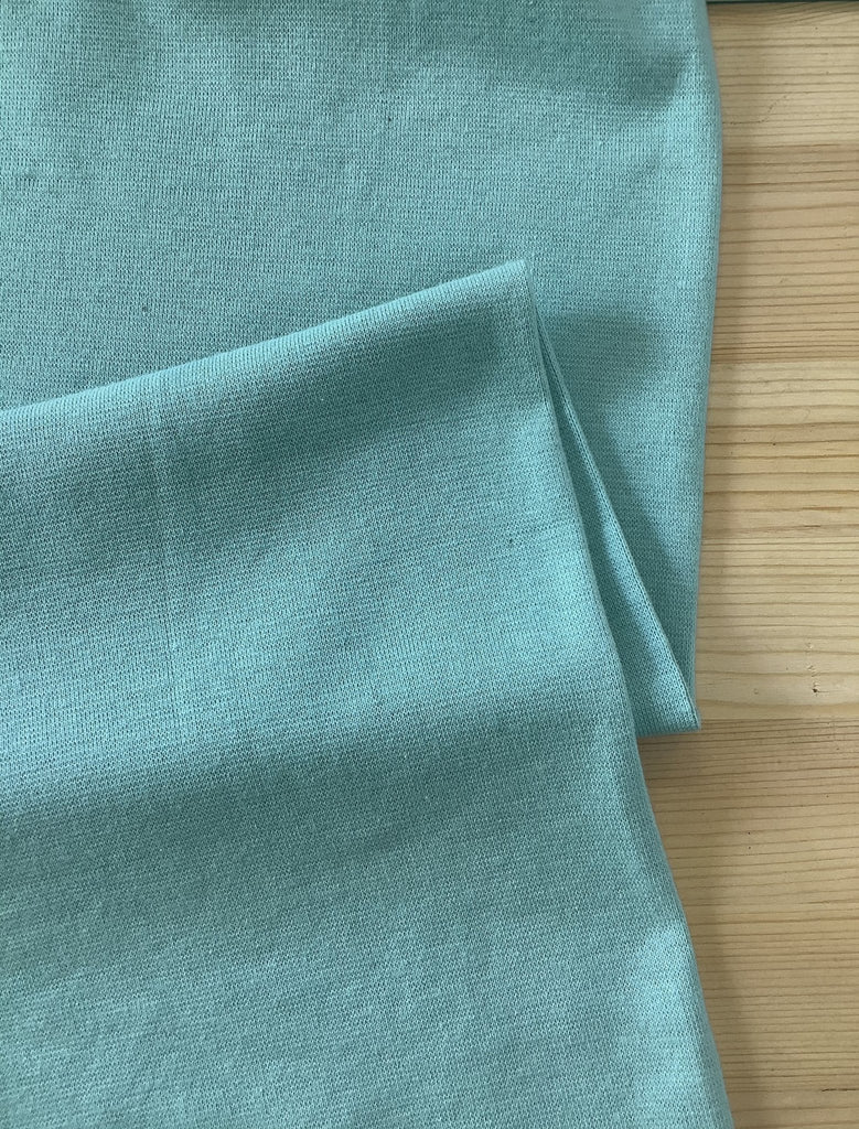 Remnant 20cm x 50cm - Tubular Rib Knit - Aqua - The Eternal Maker - UK Fabric Shop