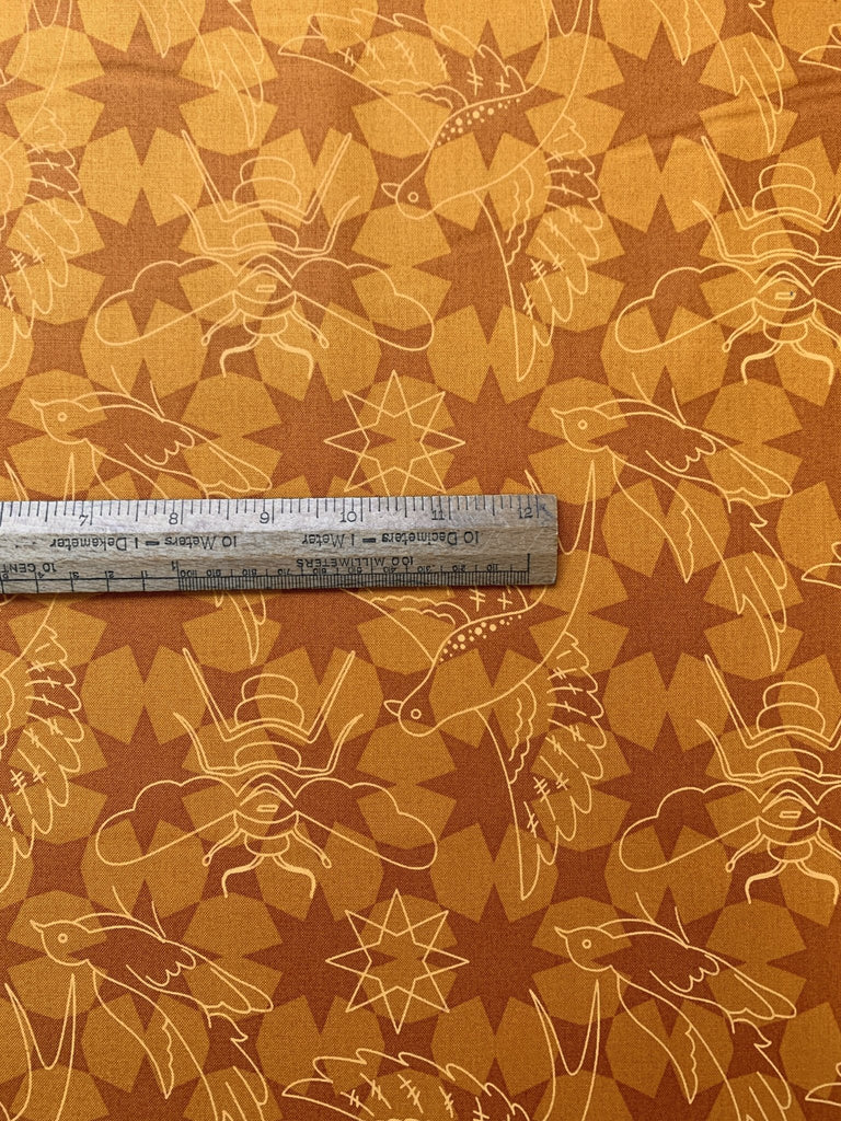 Remnant 30cm x 110cm - Flourish in Amber - Sun Print Luminance - Alison Glass - The Eternal Maker - UK Fabric Shop