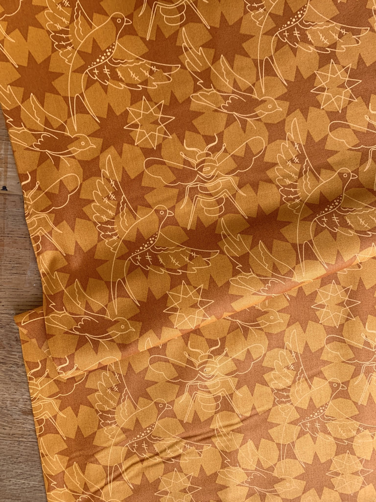 Remnant 30cm x 110cm - Flourish in Amber - Sun Print Luminance - Alison Glass - The Eternal Maker - UK Fabric Shop