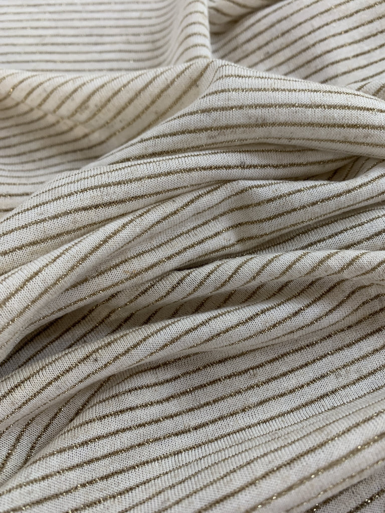 Remnant 40cm x 150cm - Lurex Stripe - Viscose Linen Jersey - The Eternal Maker - UK Fabric Shop