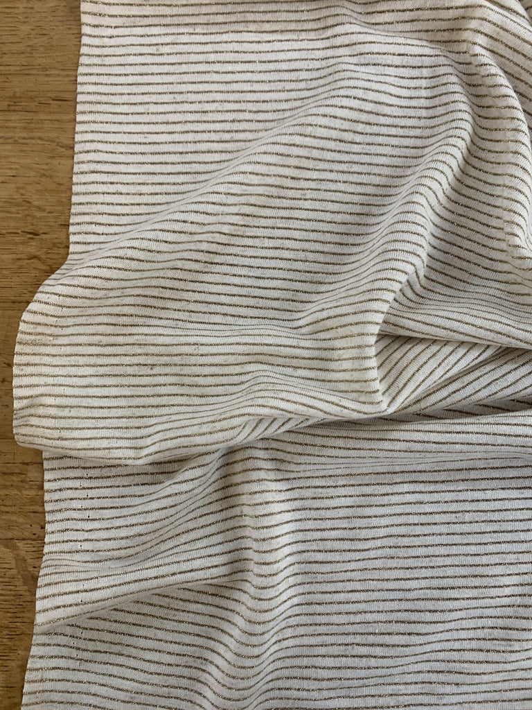 Remnant 40cm x 150cm - Lurex Stripe - Viscose Linen Jersey - The Eternal Maker - UK Fabric Shop