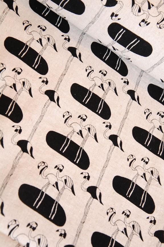 Remnant 90cm x 110cm - Flamingo - Black - Hokkoh Japan - The Eternal Maker - UK Fabric Shop