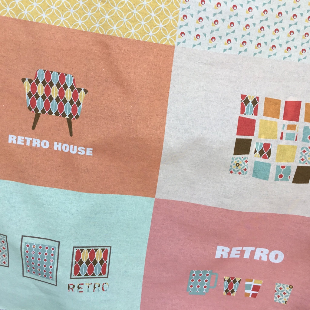 Retro House Panel by Cottonvill - The Eternal Maker - UK Fabric Shop
