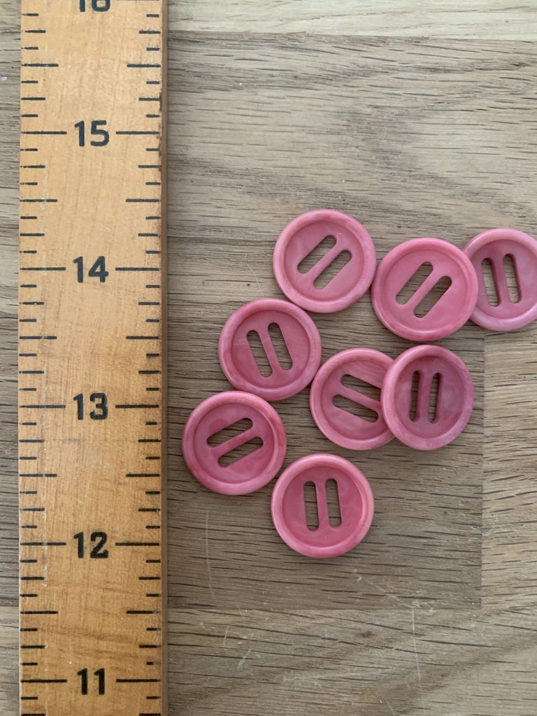 Ribbon Holes Corozo Nut Button - 20mm - Dusty Rose - The Eternal Maker - UK Fabric Shop