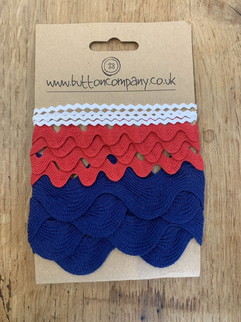 Ric Rac - 3 x 1m Mixed Colour Sets - The Eternal Maker - UK Fabric Shop