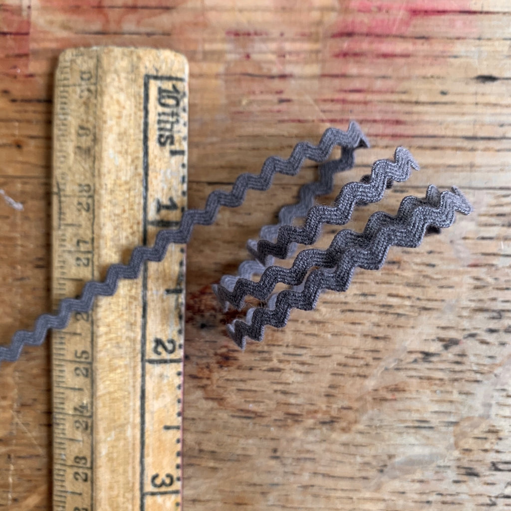 Ric Rac - 3mm - Charcoal - The Eternal Maker - UK Fabric Shop