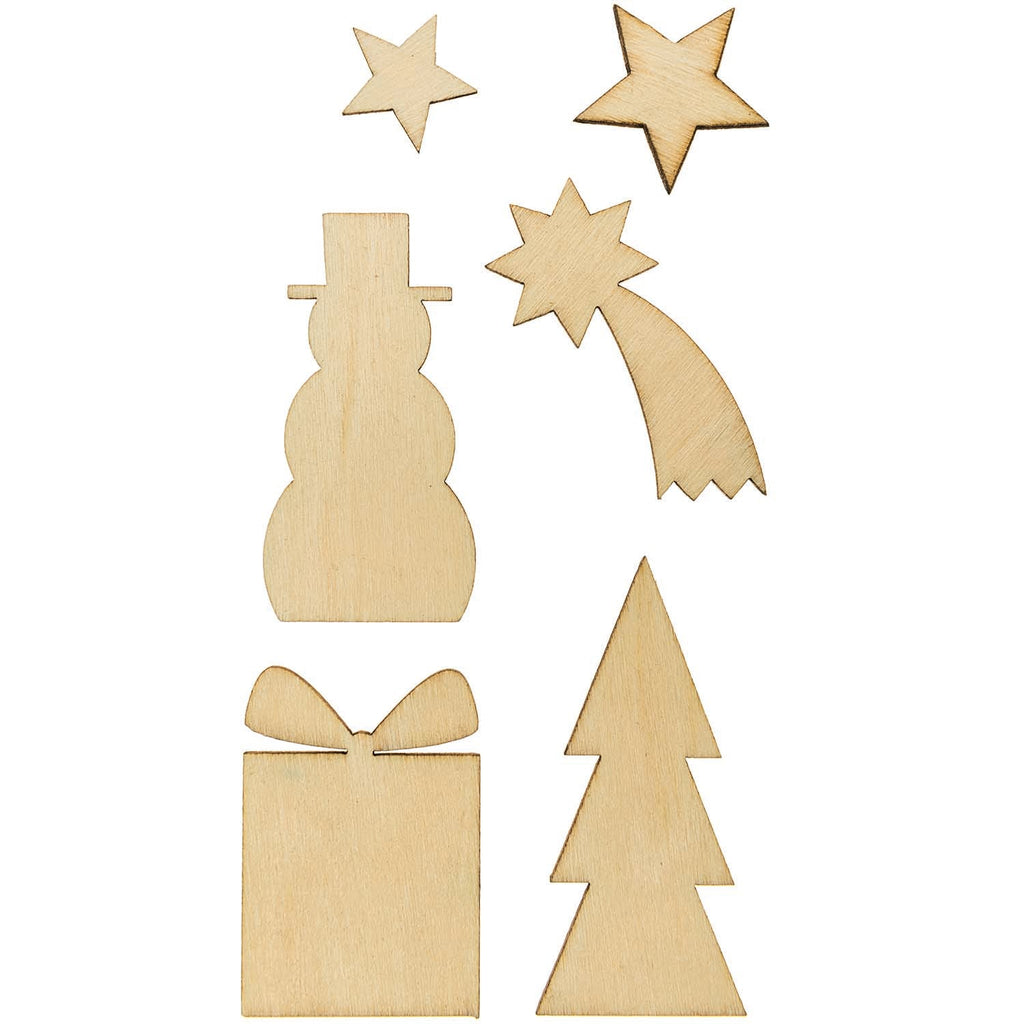 Rico Craft Supplies Christmas Mix Mini Wooden Cut Outs - Rico