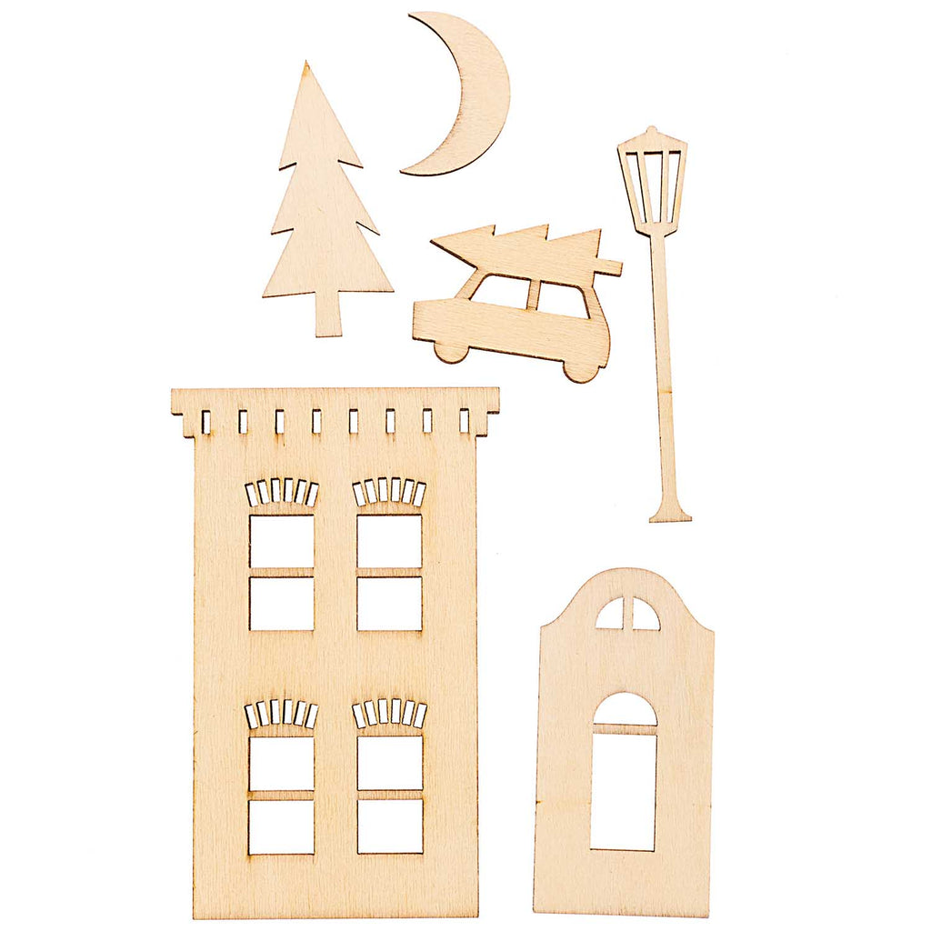 Rico Craft Supplies City Scenic Wooden Cut Outs - Rico