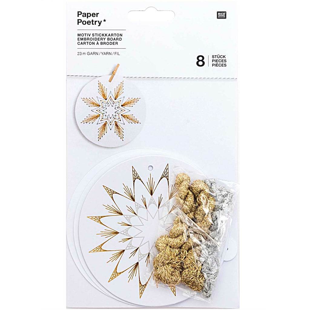 Rico Craft Supplies Embroidery Baubles - Paper Poetry Stitch Kit