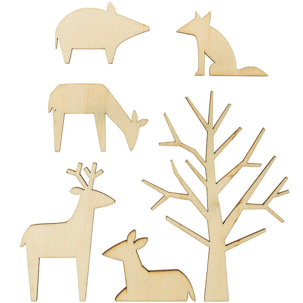 Rico Craft Supplies Forest Animals Mini Wooden Cut Outs - Rico