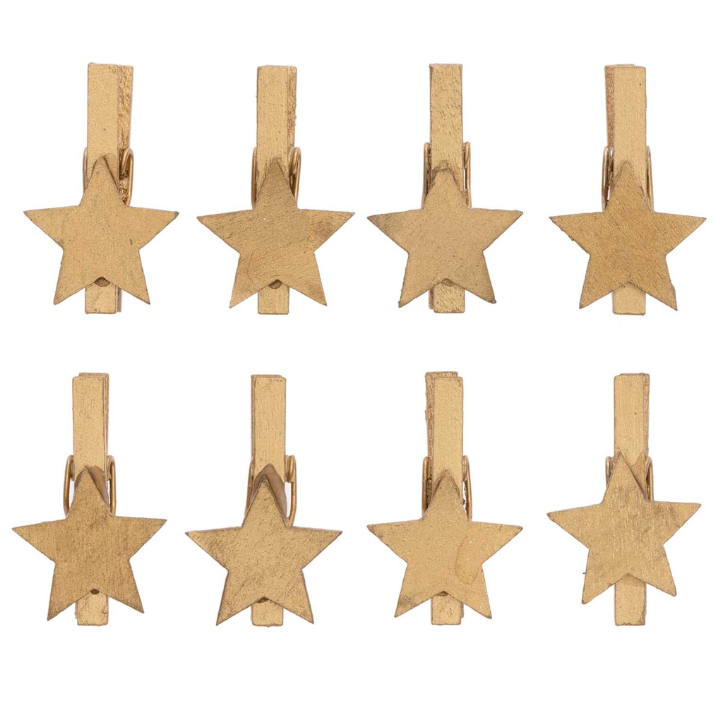 Rico Craft Supplies Gold Star 30mm Pegs - Pack of 8
