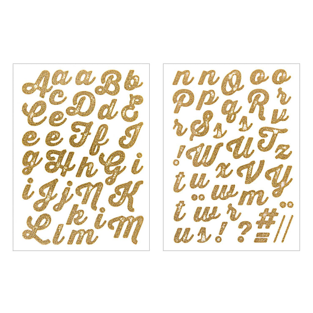 Rico Craft Supplies Iron On Glitter Letters - Gold
