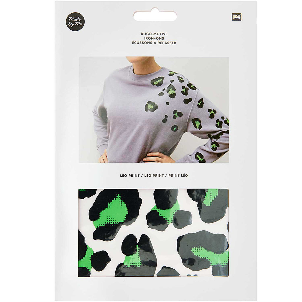 Rico Craft Supplies Iron on Sheet - Leopard Print Green